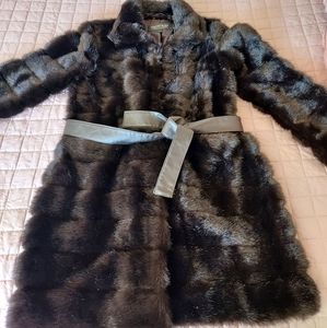 Coffee Brown Fur Trench Coat